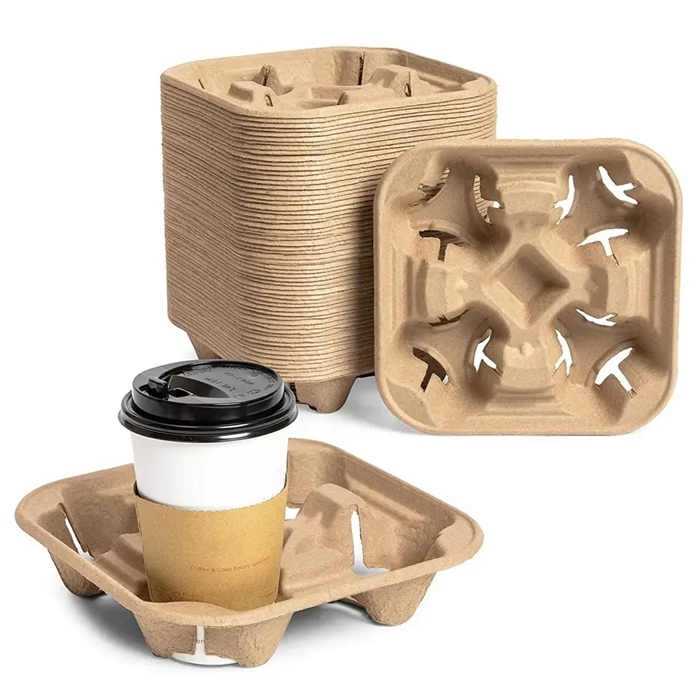 Paper cup tray 4-grid from disposablesInc.com. The best import service in China. Import your disposable items from us.