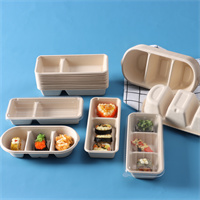 Compartments Takeaway Box With PET Lid