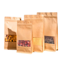 Paper bags with zipper and window
