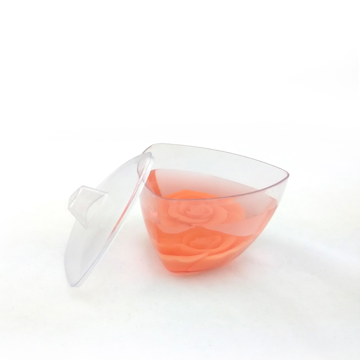 Triangle dessert cup with lid