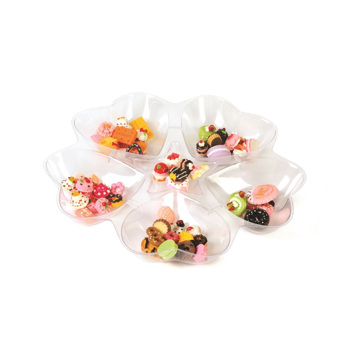 Plate Six compartments flower shape  from DisposablesInc.com The best import service in China. Import your disposable items and products from us.