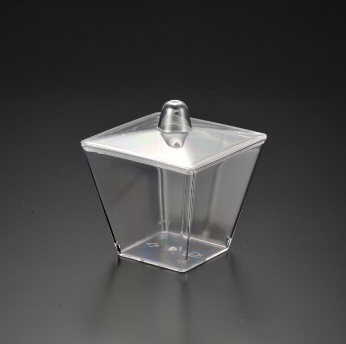 Desert square cup with lid